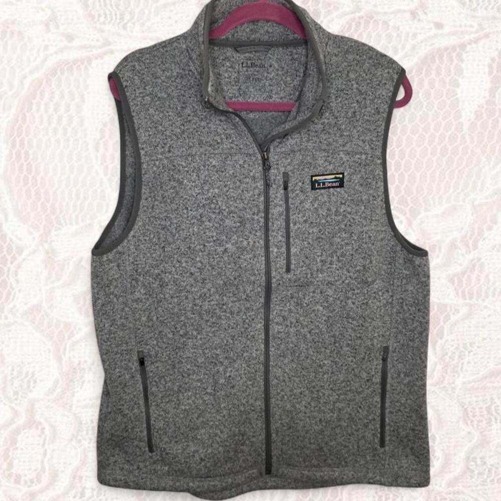 L.L. Bean Sweater Fleece Vest Grey Men's Medium Gorpcore